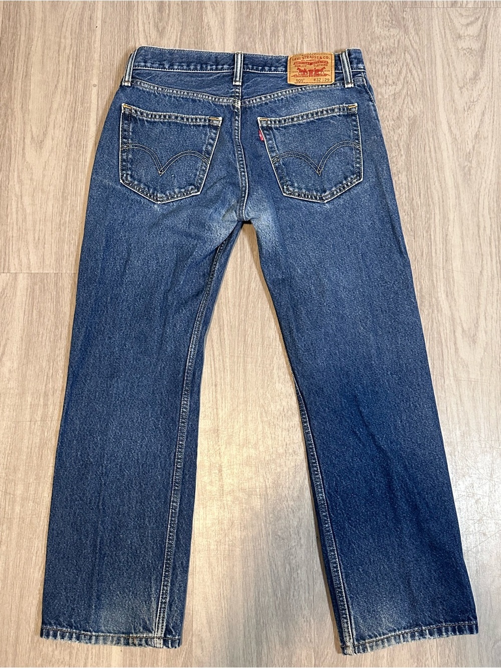 Vtg Y2K Levis 505 Jeans Mens Size 32x29 Straight Fit Denim Preppy Work Pants - Picture 7 of 7